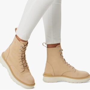 SOREL Women’s Hi-Line Lace Boots 9.5 Ceramic, Chalk Snow Boot Mid-Calf Round Toe